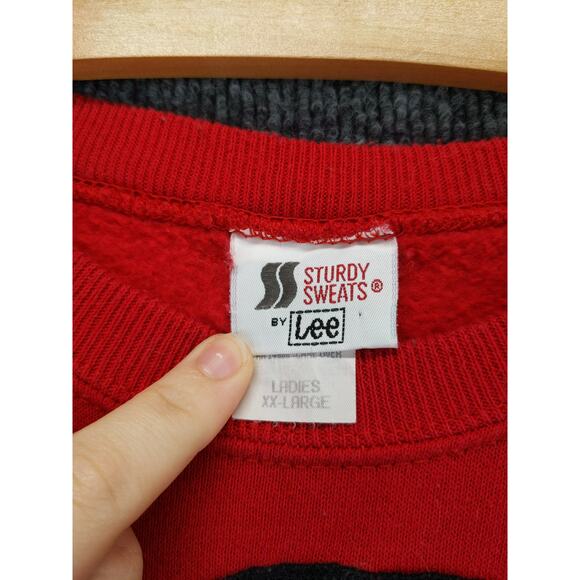 Vintage Sturdy Sweats by LEE Womens Sweatshirt Size XXL Red Horse Made in USA - Picture 10 of 11